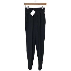 NWT Fabiana Filippi Black Slip On Pants 50% Virgin Wool 50% Viscose Size XS